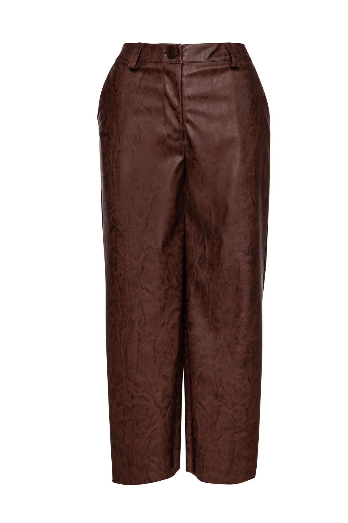 Conquista Women's Chocolate Brown Faux Leather Culottes In Brown