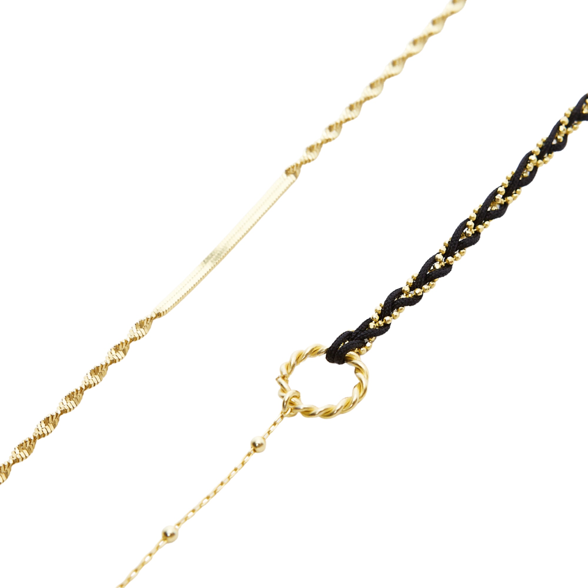 Spero London Women's Semi Twisted & Handmade Braided Sterling Silver Bracelet Set - Black In Black