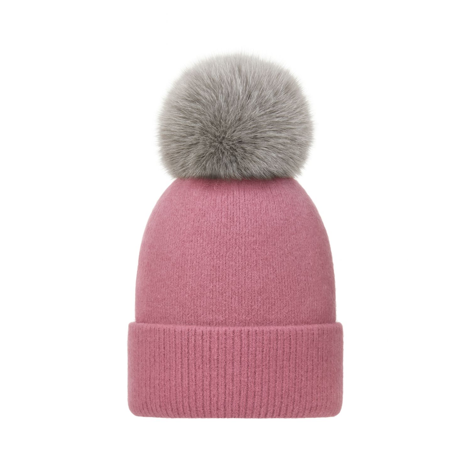 Fluffy Mohair Pom Pkm Hat Mauve | Hortons England | Wolf & Badger