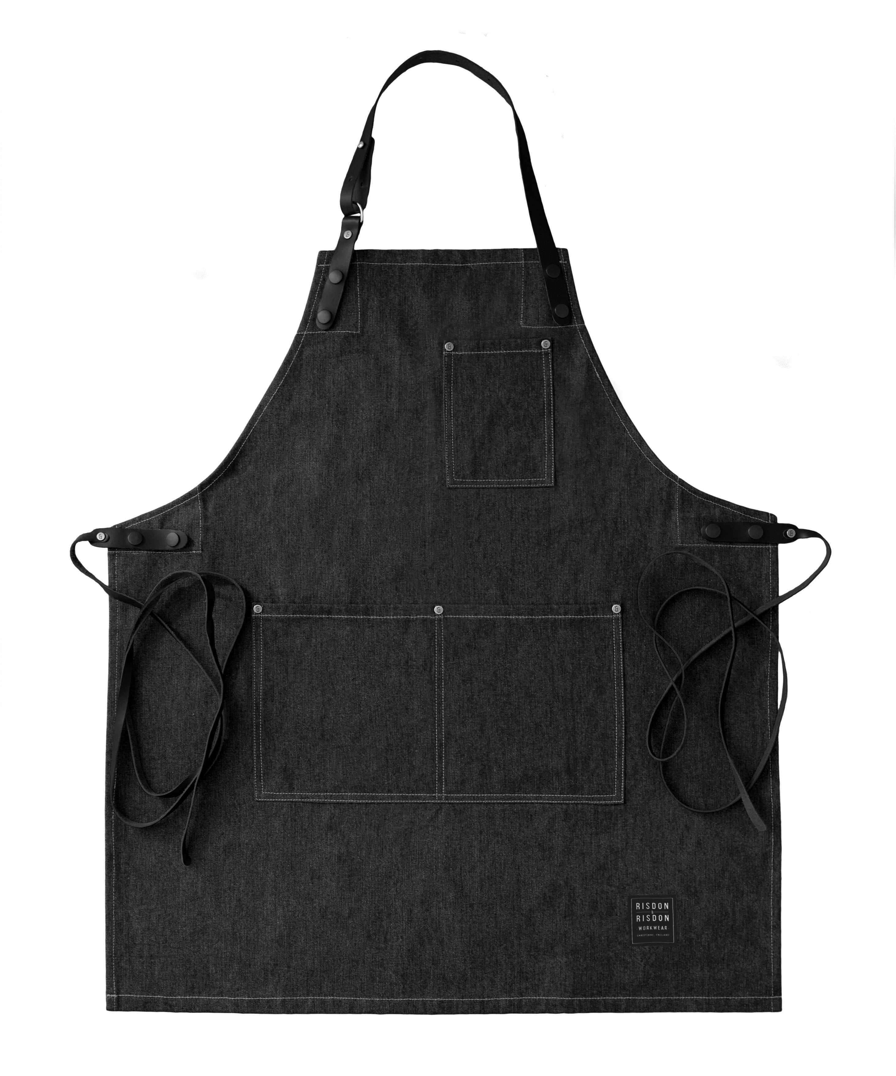 Black Collection Denim & Leather Street Apron One Size Risdon & Risdon