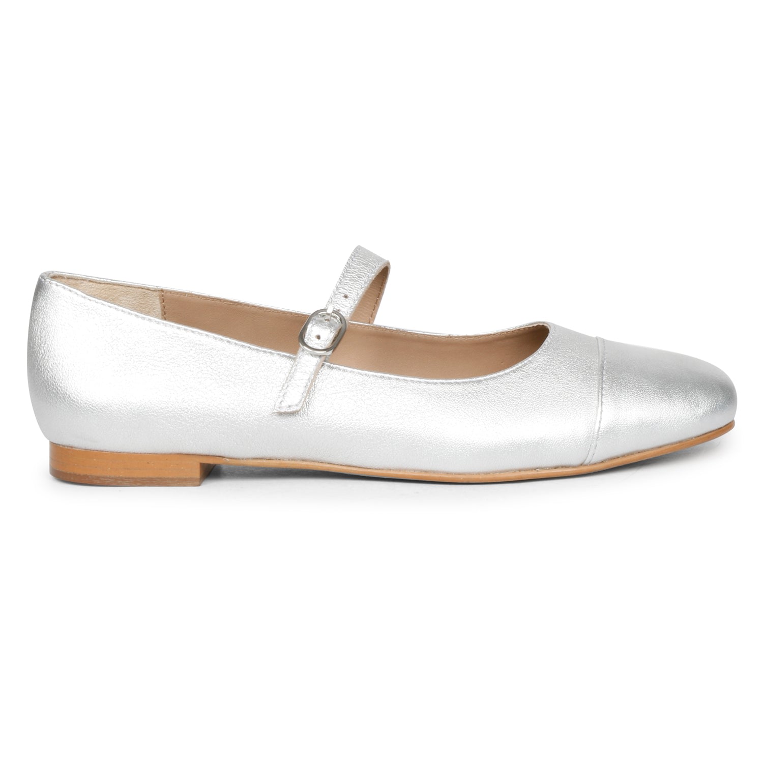 Saint G Garlen Mary Jane Cap Toe Flat In White