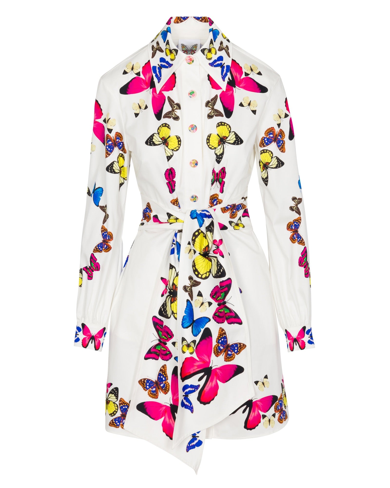 Women’s White The Mariposa Shirt Dress Small Meghan Fabulous