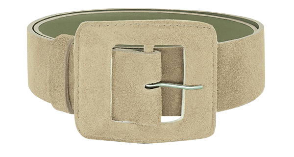 Women’s Neutrals Suede Square Buckle Belt - Off White Small Beltbe