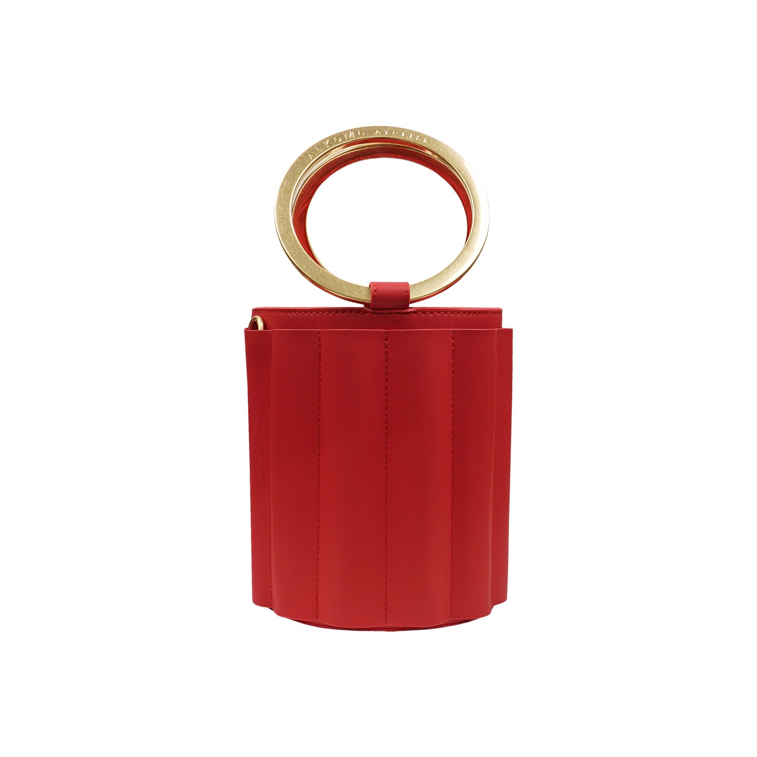 Women’s Water Metal Handle Small Bucket Bag - Red Alkeme Atelier