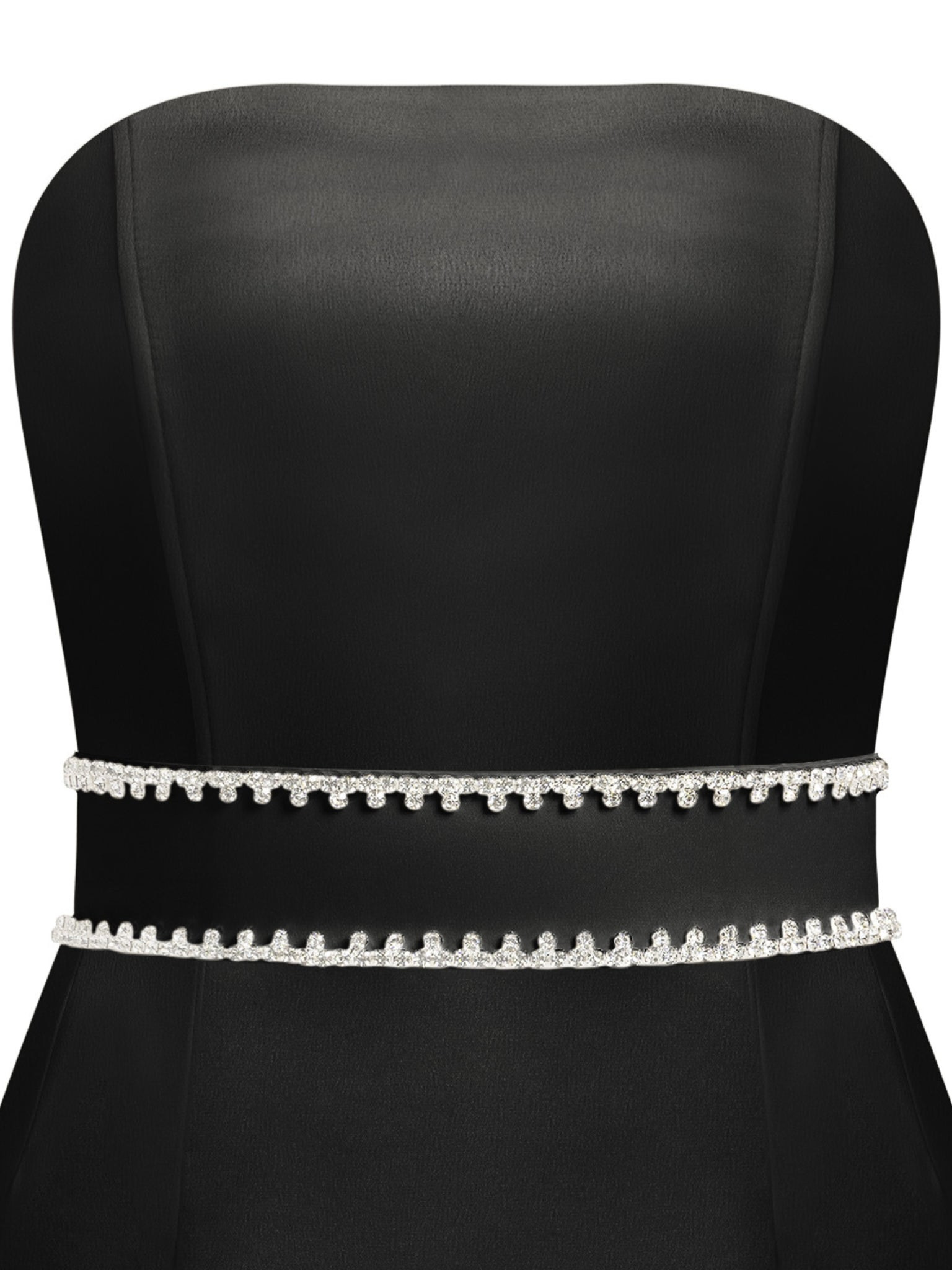 Tia Dorraine Women's Crystal-embellished Double Belt - Black In Black