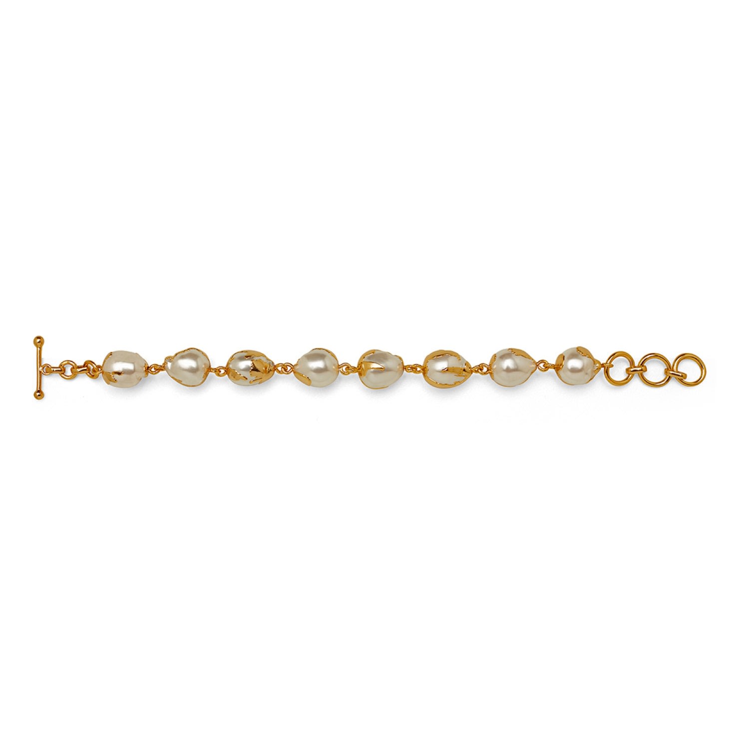 Women’s Gold Luna Bracelet With Baroque Pearls Dhwani Bansal