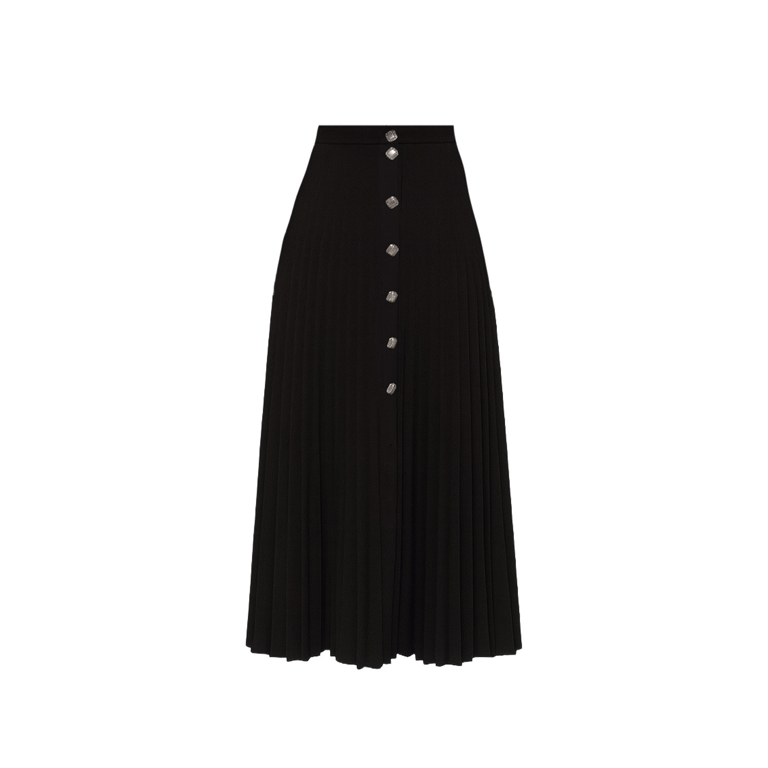 Nissa Women's Black High-waisted Pleated Midi Skirt In Black