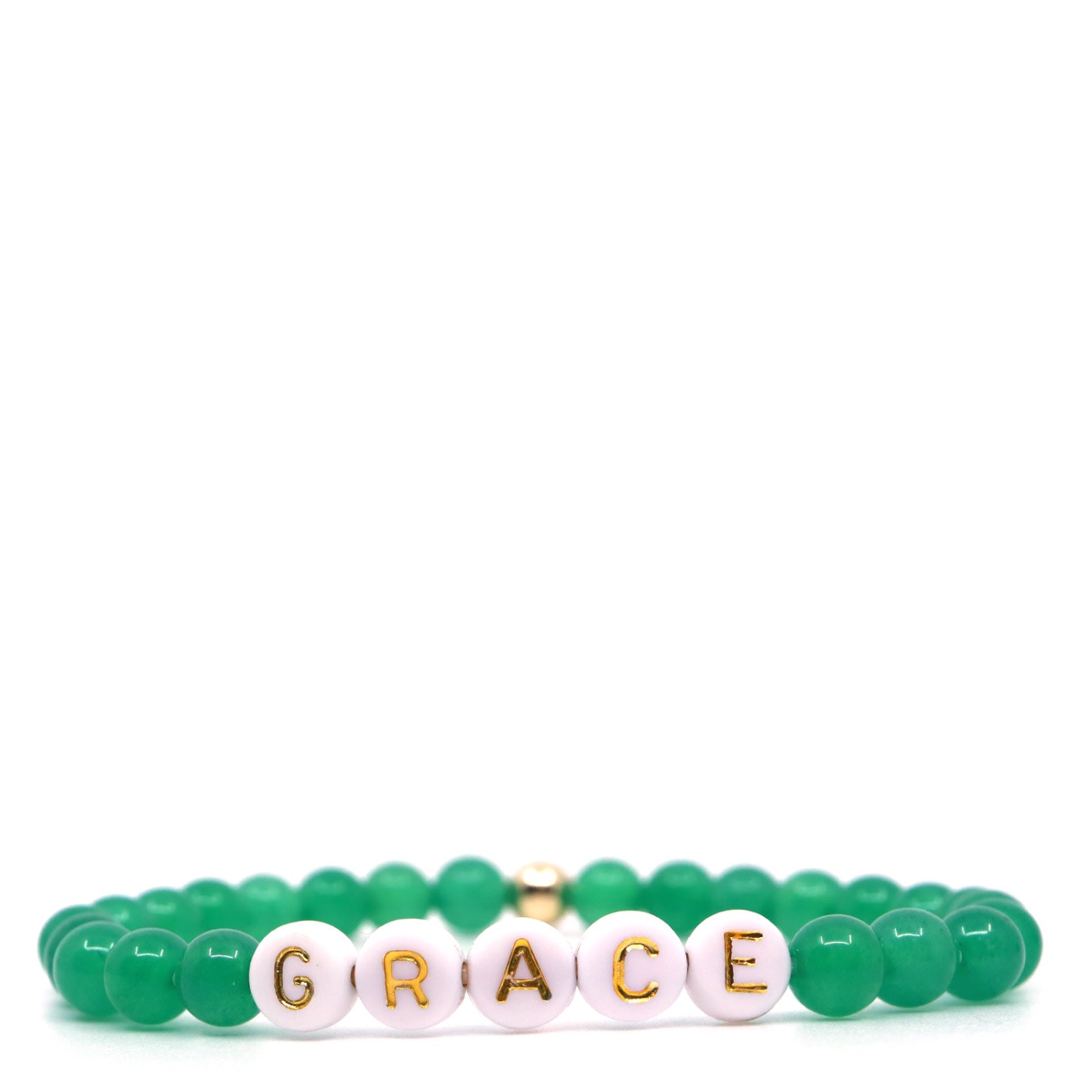 Women’s Green / Gold Grace - Green Jade Beaded Bracelet Shar Oke