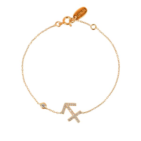 Latelita London Zodiac Horoscope Star Sign Bracelet Sagittarius Gold In Gold