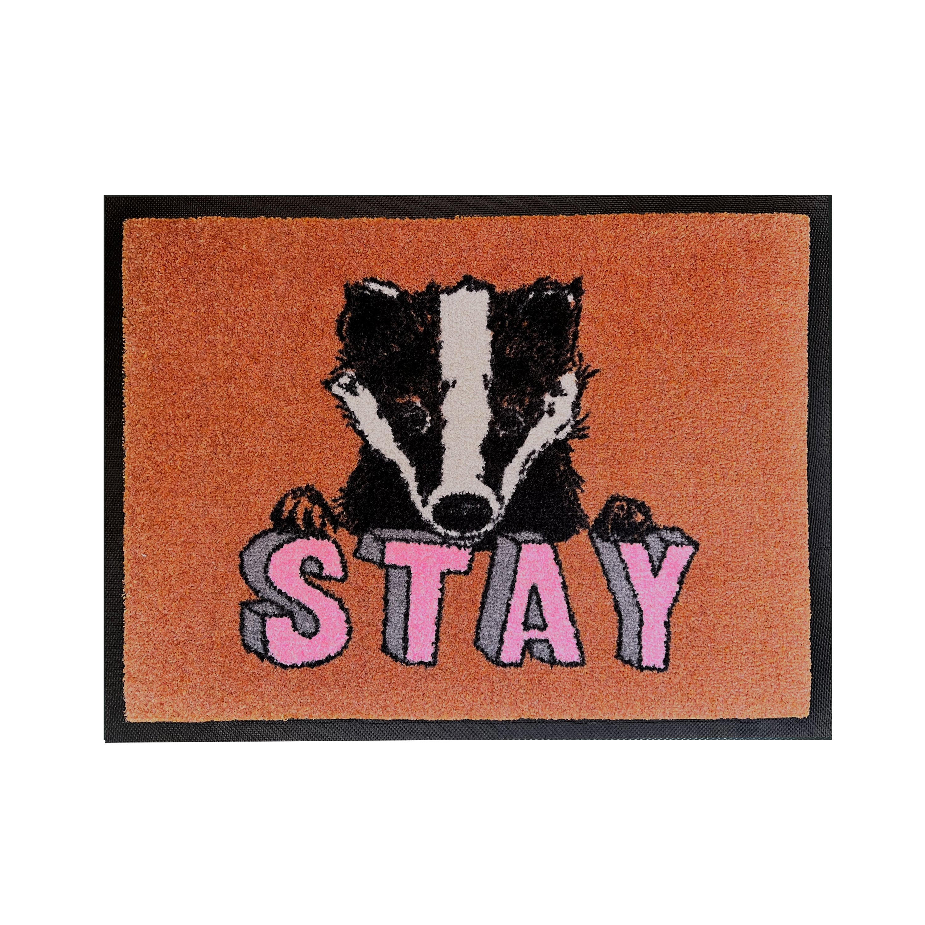 ’Stay Badger’ Welcome Door Mat One Size Jimbobart