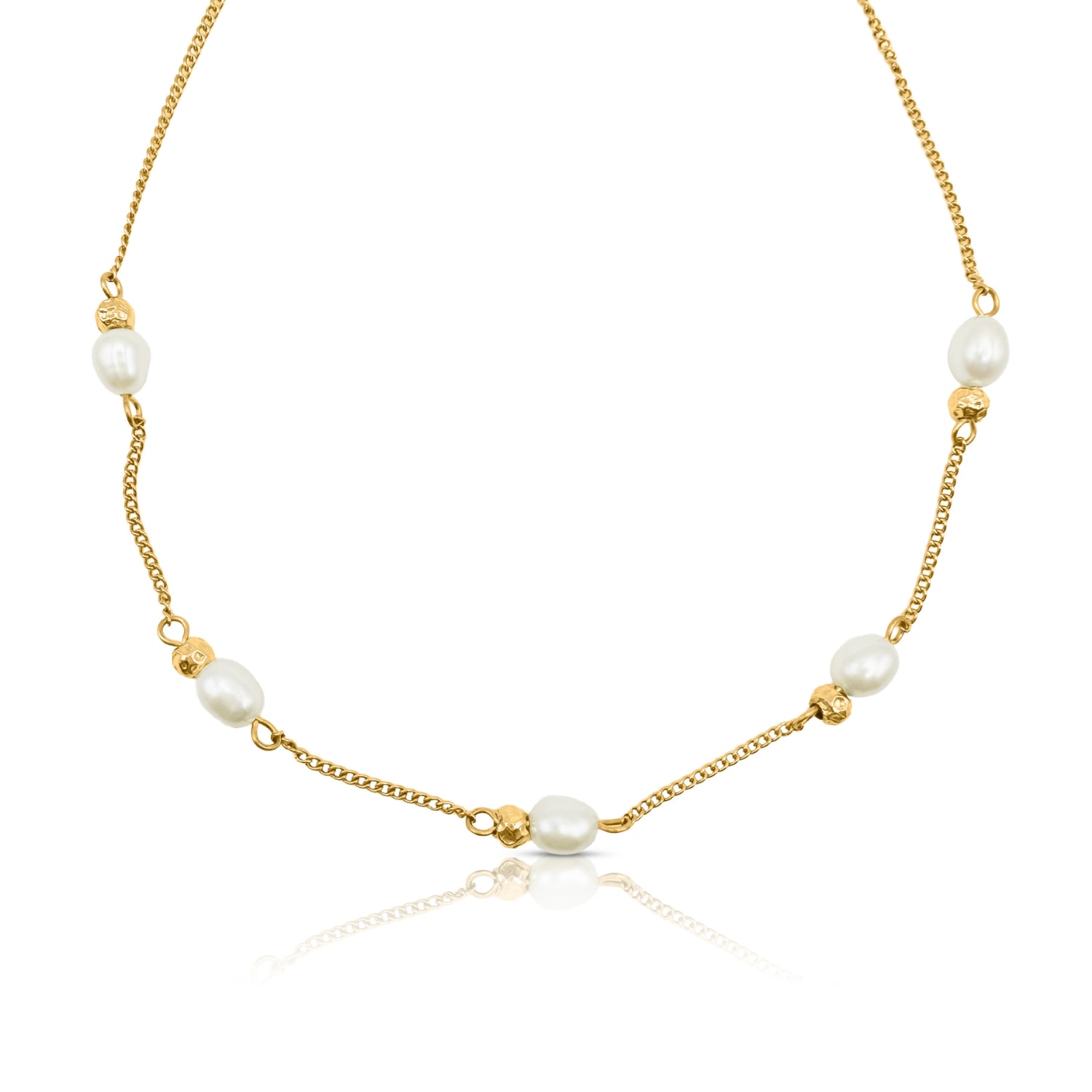 Ever Jewellery Women's Off Court Pearl Gold Necklace In Gold