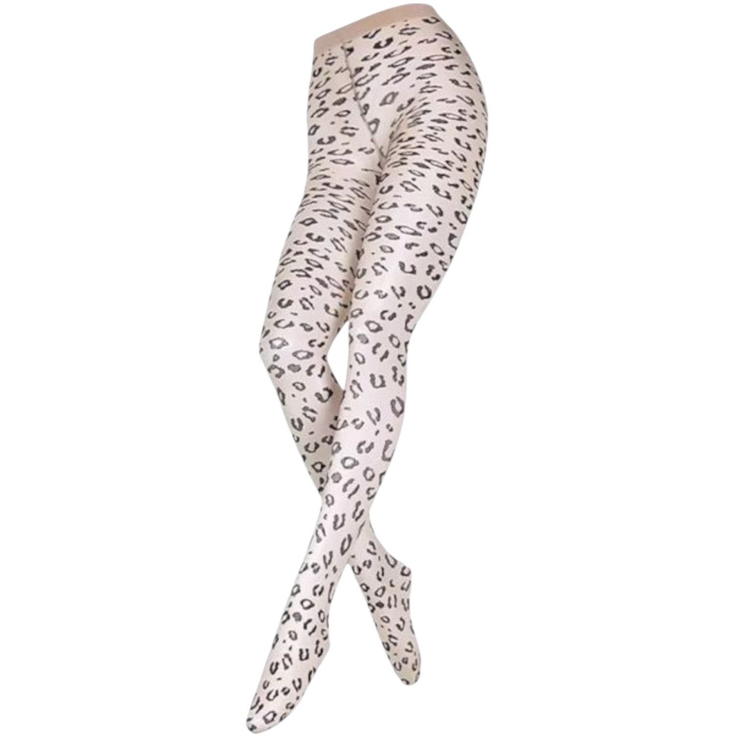 High Heel Jungle By Kathryn Eisman Women's Neutrals Leopard Print Jacquard Luxe Tights Nude