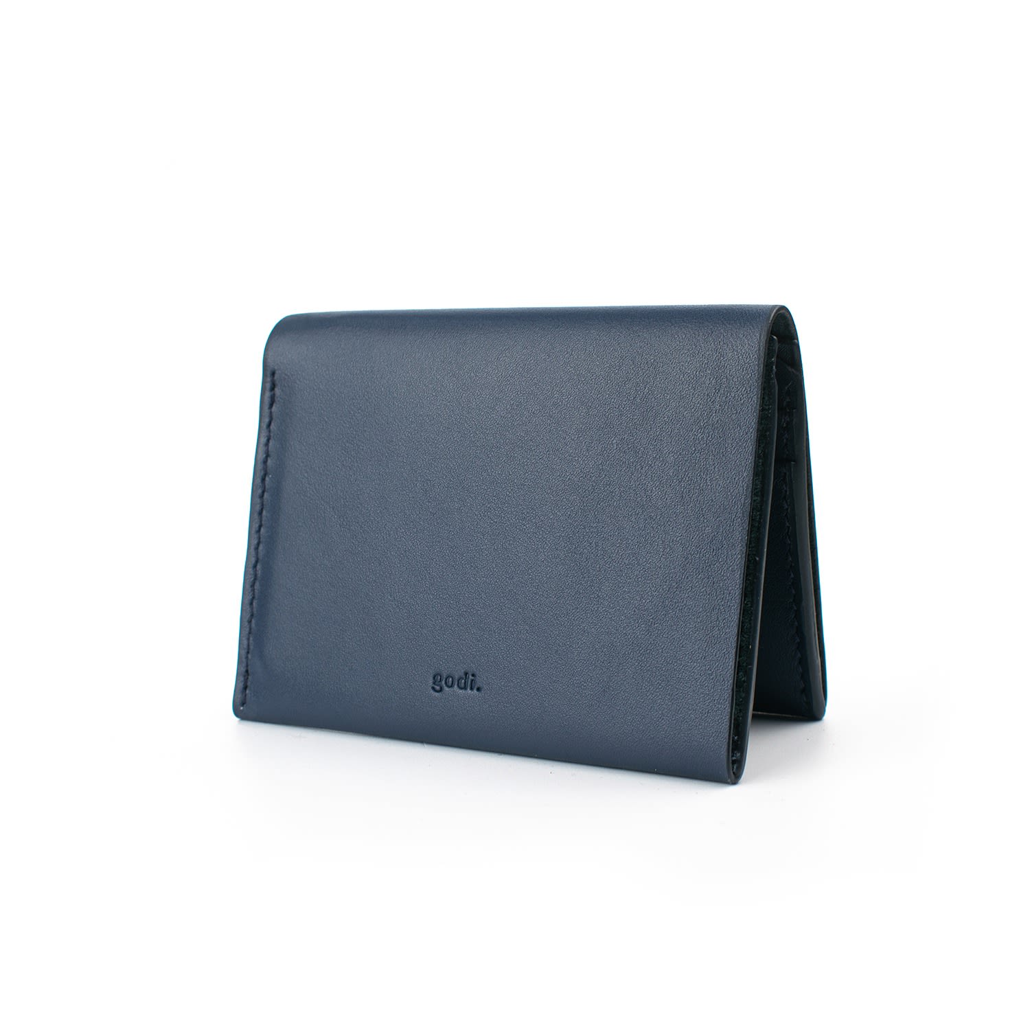 Men’s Handmade Bifold Leather Wallet - Navy Blue Godi.