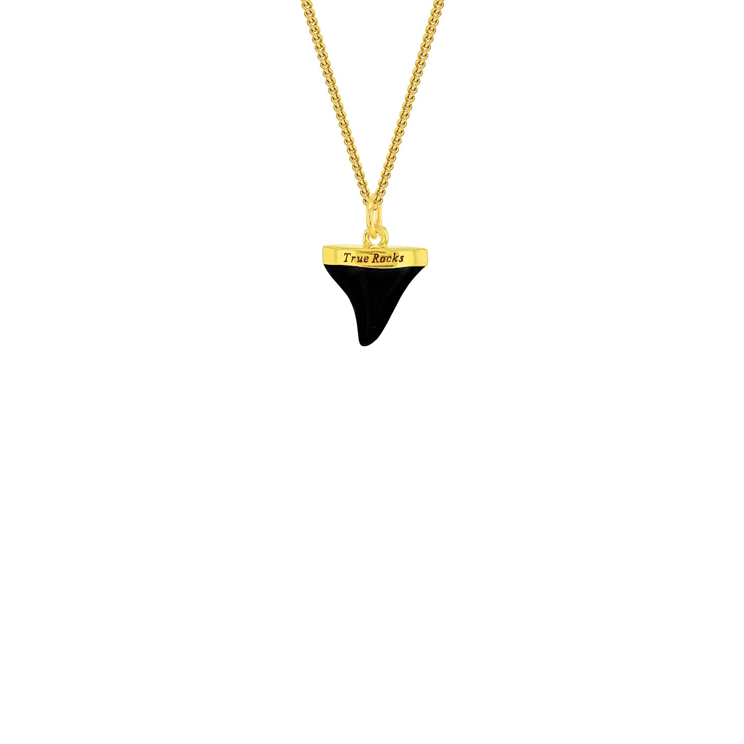 Men’s Gold / Black 18Kt Gold-Plated & Black Enamel Sharks Tooth Mini Pendant True Rocks