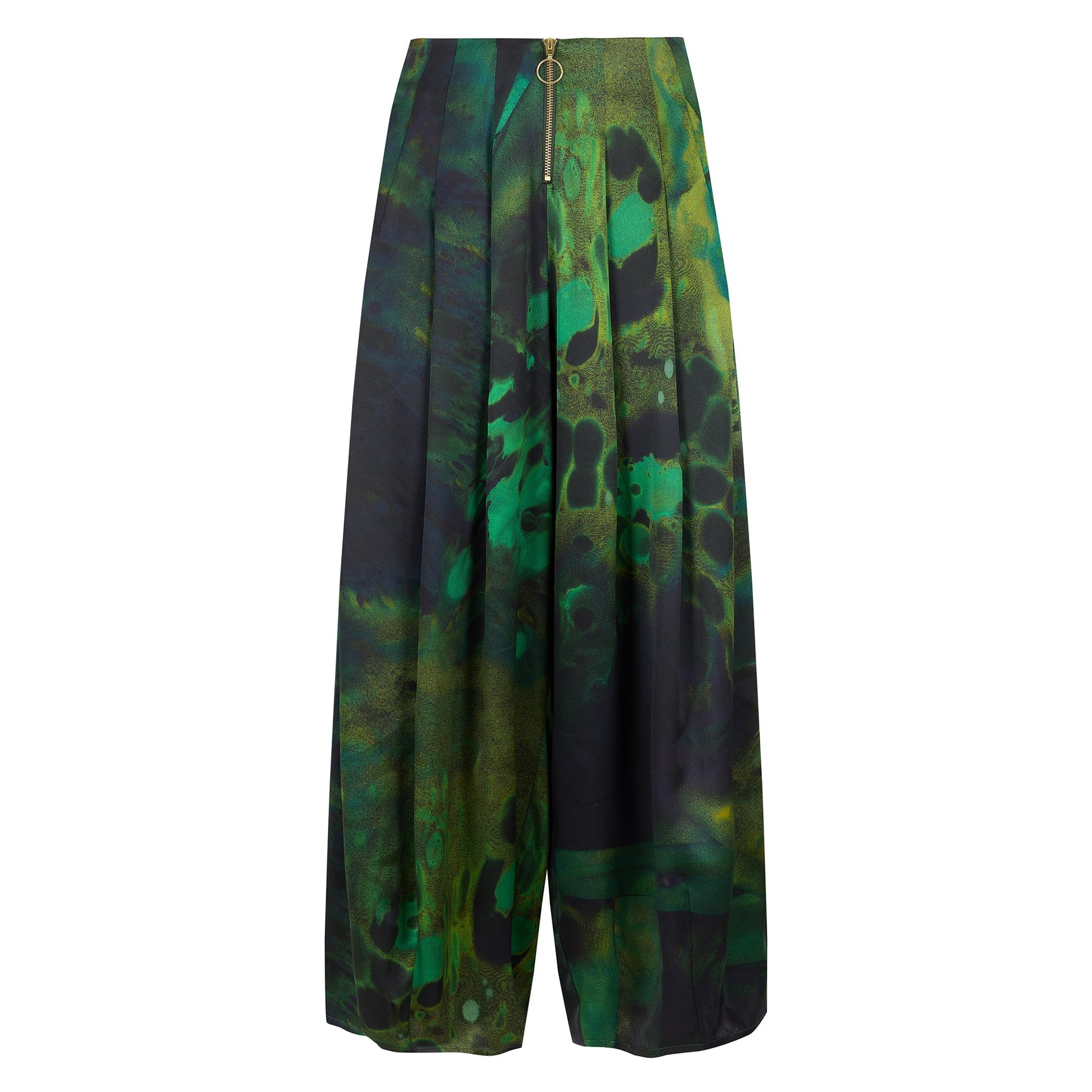 Klements Women's Green Hope Trousers In Swamp Print In Green
