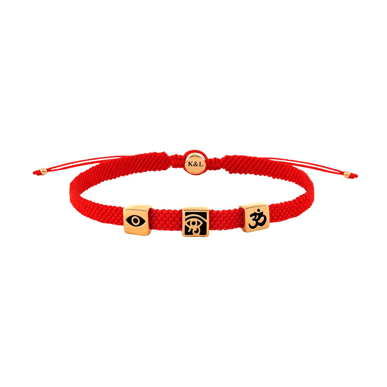 Karma And Luck Men's Gold / Black / Red Spiritual Bliss - Triple Protection Bracelet