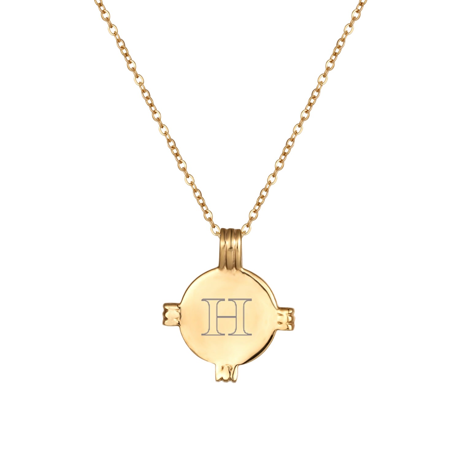 Women’s 22Ct Gold Vermeil Engravable Disc Medallion Necklace Seol + Gold