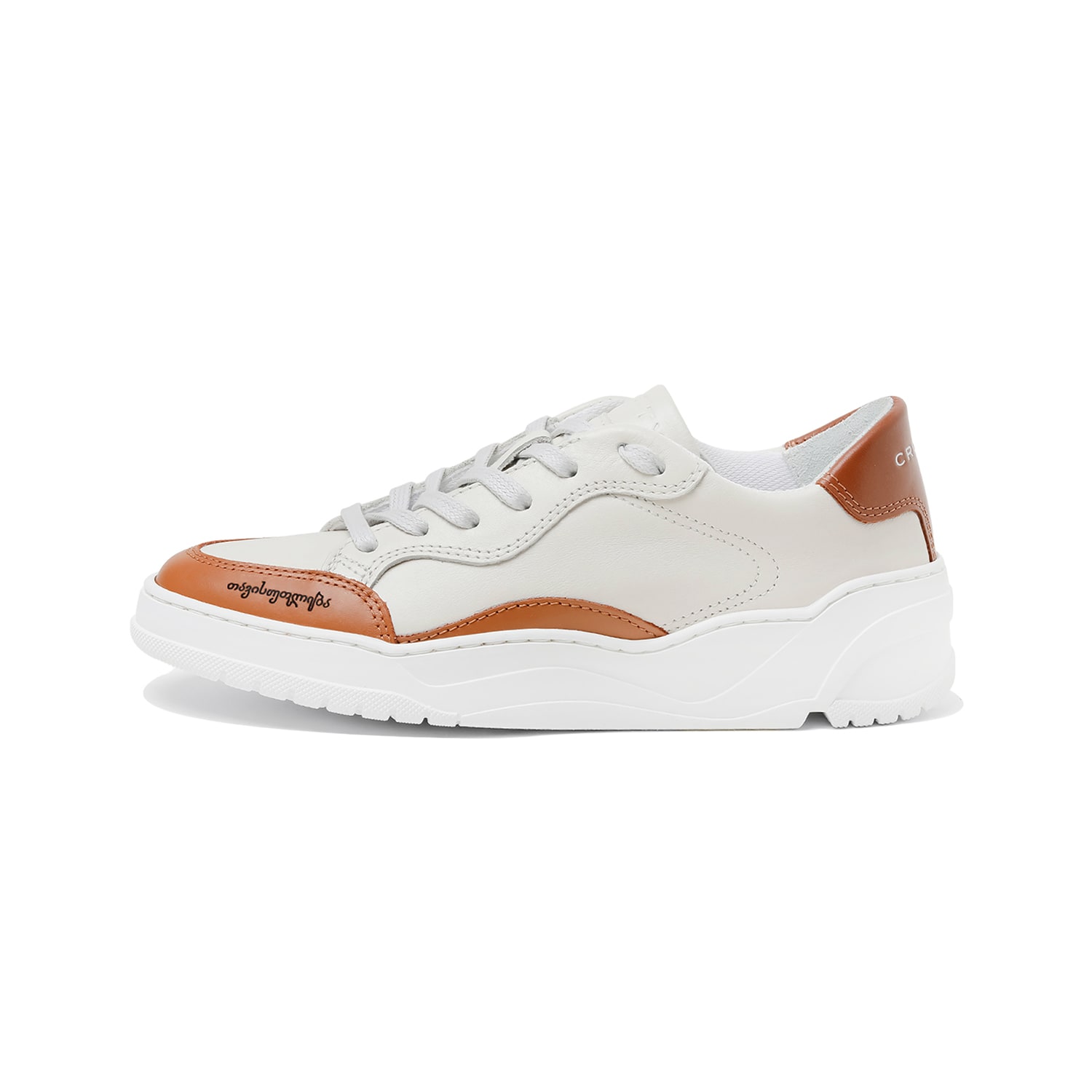 Neutrals / Brown Crosty Onda Women’s Designer Sneakers - Beige Italian Leather - Brown Accents 6 Uk