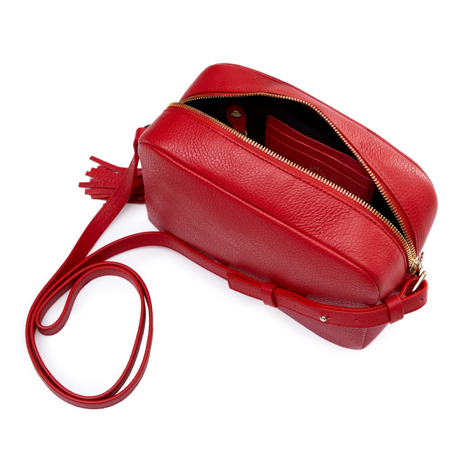 gigi red leather handbag