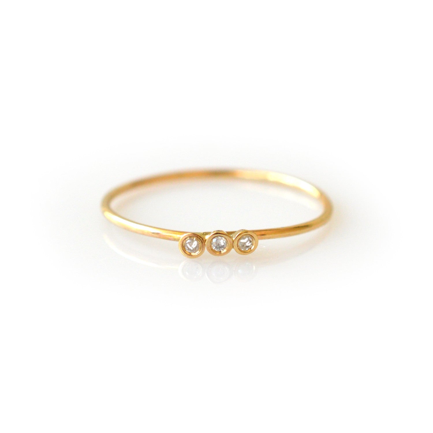 Women’s Solid Gold Diamond Trio Ring La Kaiser