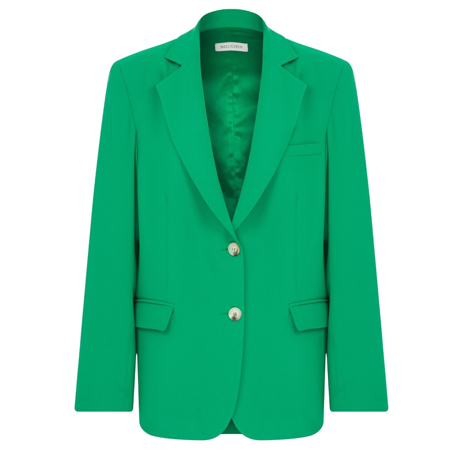 Shop Nazli Ceren Women's Green Boxy Blazer In Vert De Noel