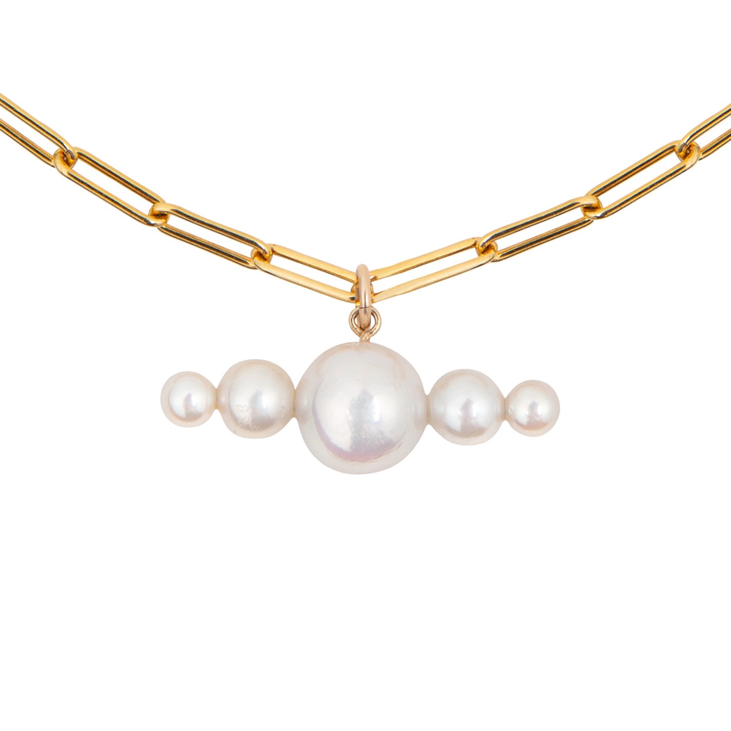 Ora Pearls Women's Aetia Linea Pearl Chain Necklace - Gold In Yellow