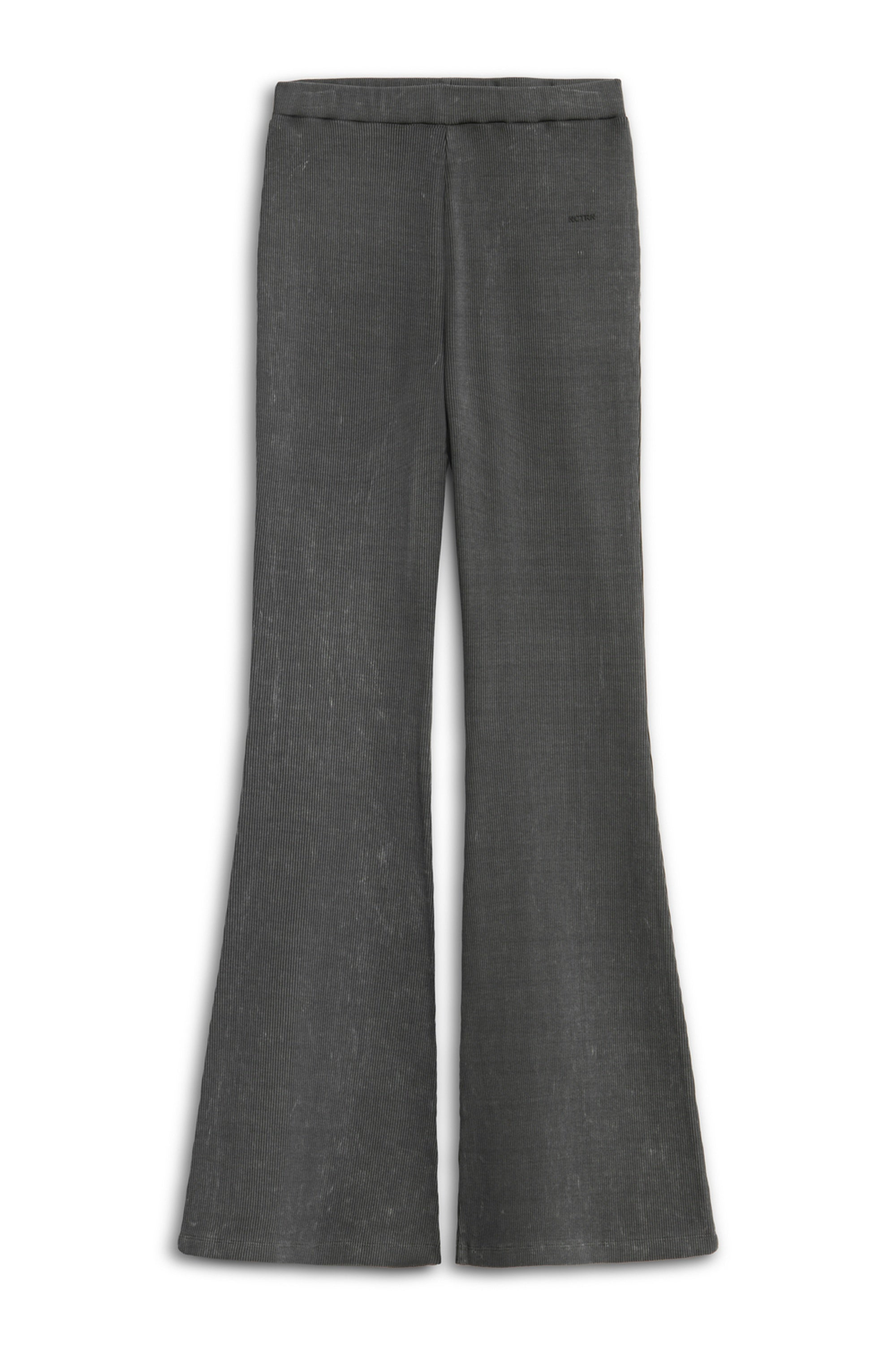 Nocturne Women's Grey Ribbed Bell-bottom Pants In Grey