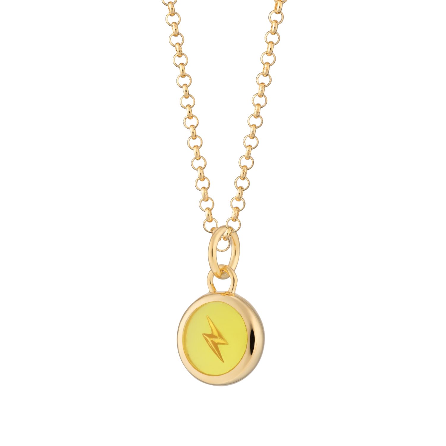 Women’s Gold / Yellow / Orange Gold Plated Yellow Lightning Resin Capture Necklace Lily Charmed