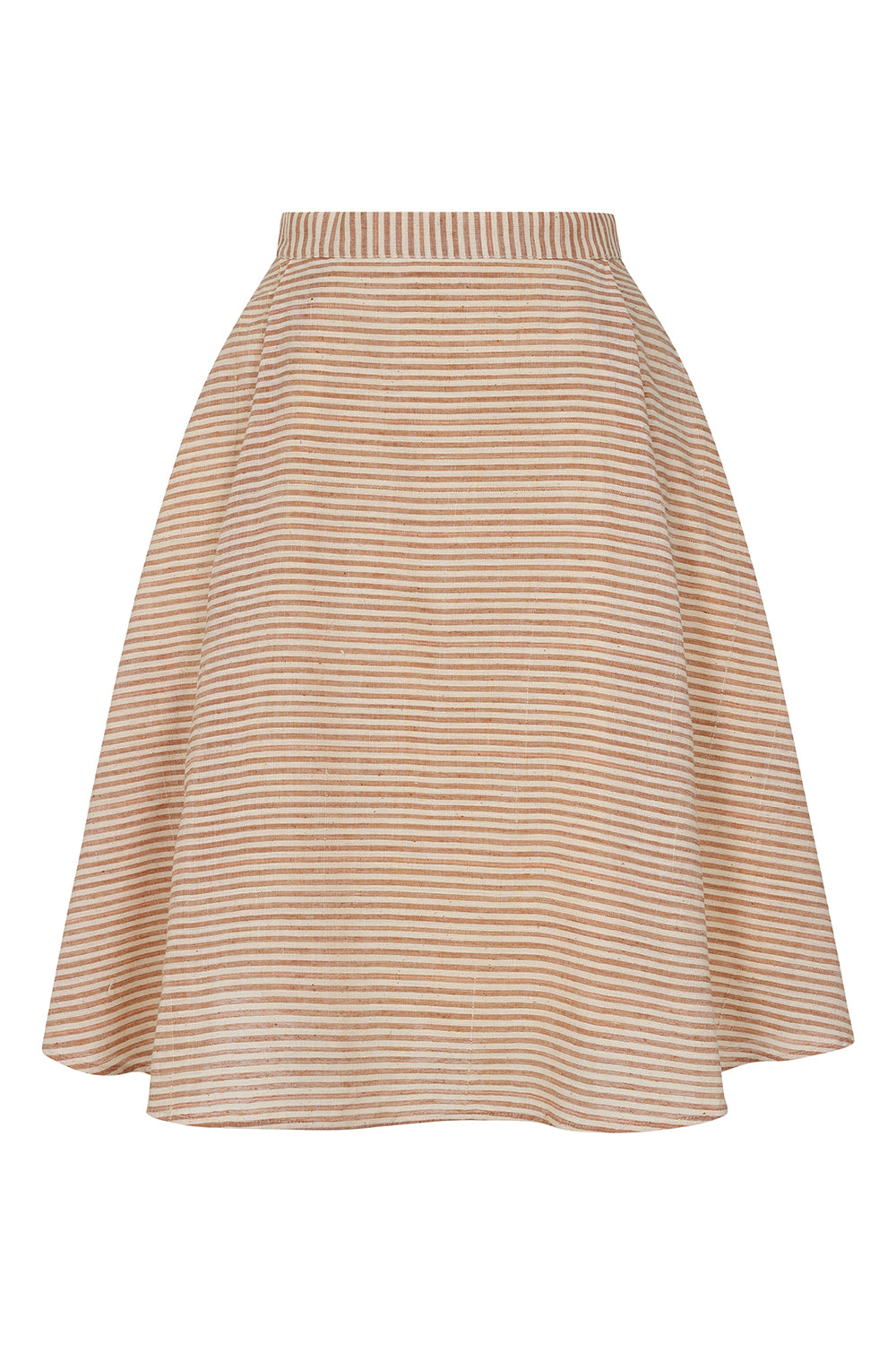 Women’s Neutrals / Brown Jenna Striped Knee-Length Full Skirt Terracotta Extra Small Tarunah