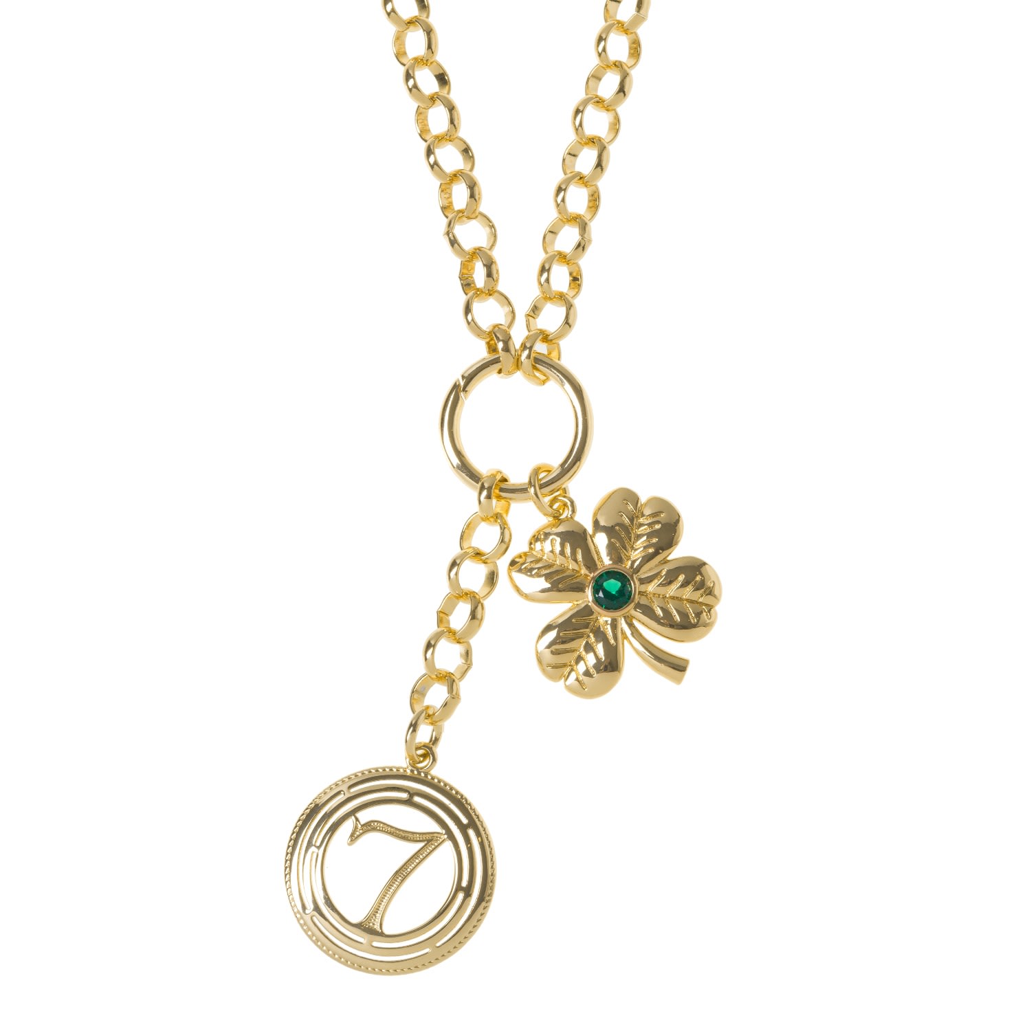 Women’s Gold / Green Talisman Lucky Charm Necklace Patroula Jewellery