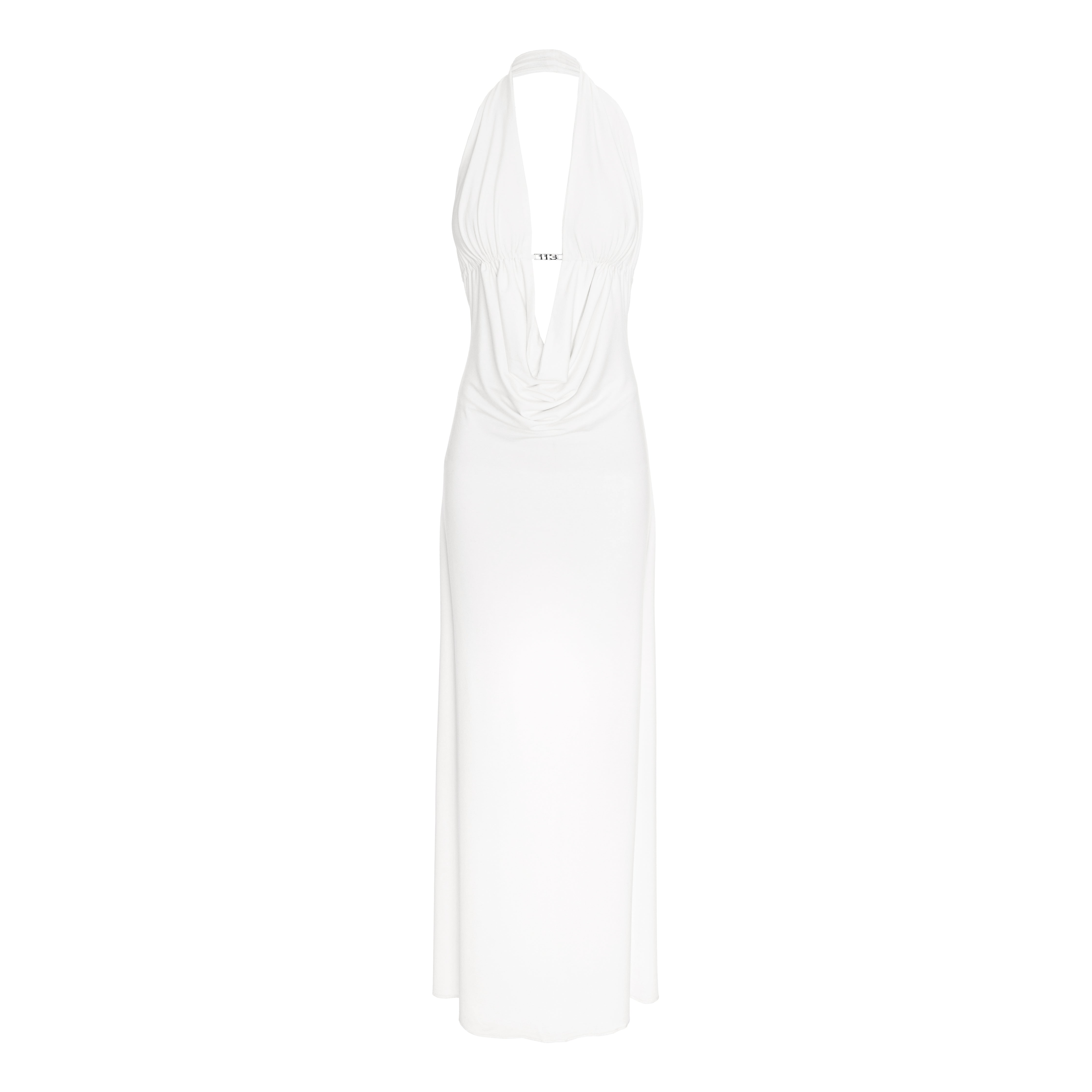 Women’s Kali Draped Open Back Dress White Medium Axel 113