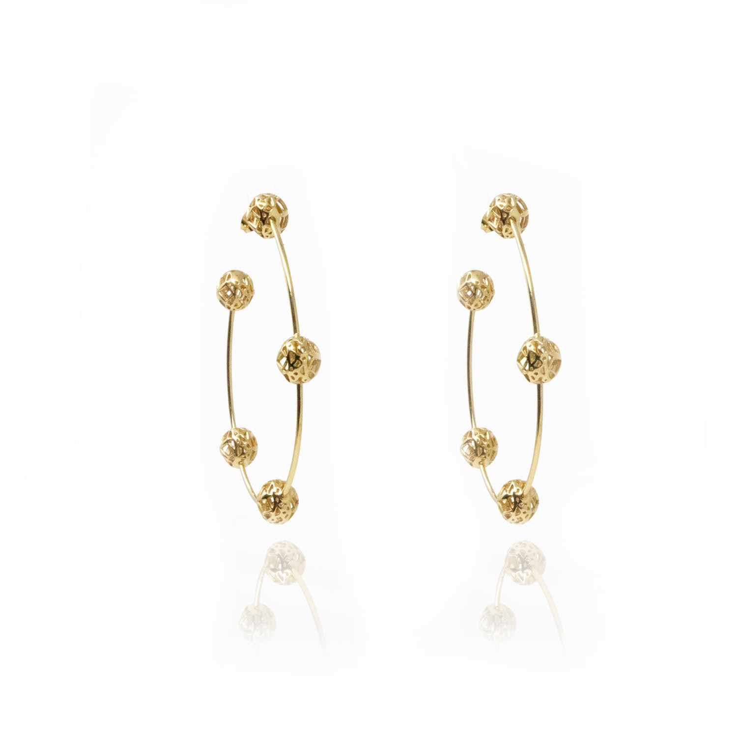 Women’s Gold Signature Sphere Hoops Georgina Jewelry