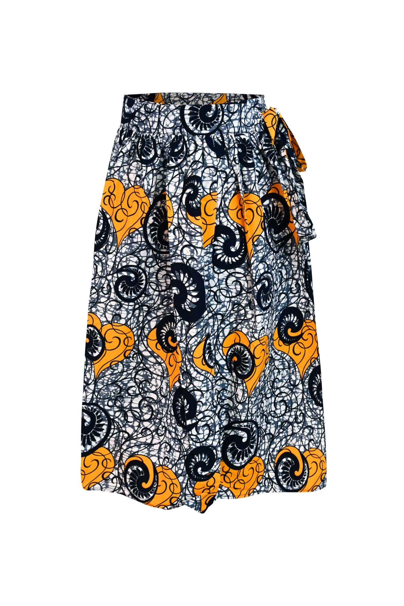 Women’s Black / Grey / Yellow Imani Wrap Skirt - Grey And Yellow Print Tropicana L/Xl Oliveankara