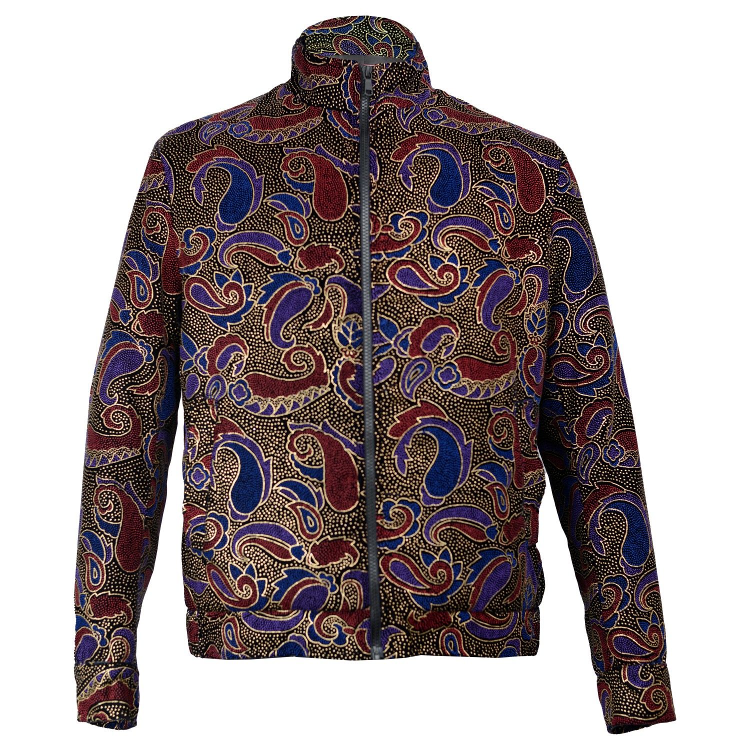 Men’s Brown / Pink / Purple Kensington Handmade Paisley Embroidery Jacket - Purple & Brown Large David Wej