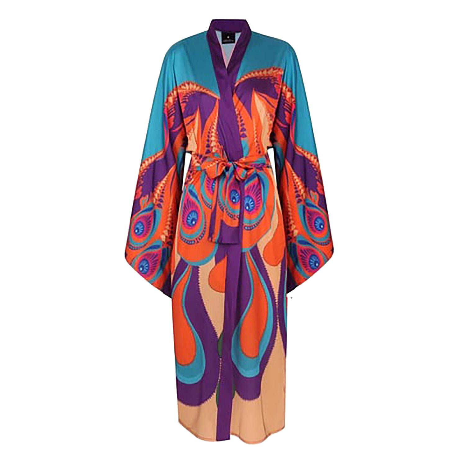 Loveist Mağazasi Women's Larache Multicolour Satin Kimono