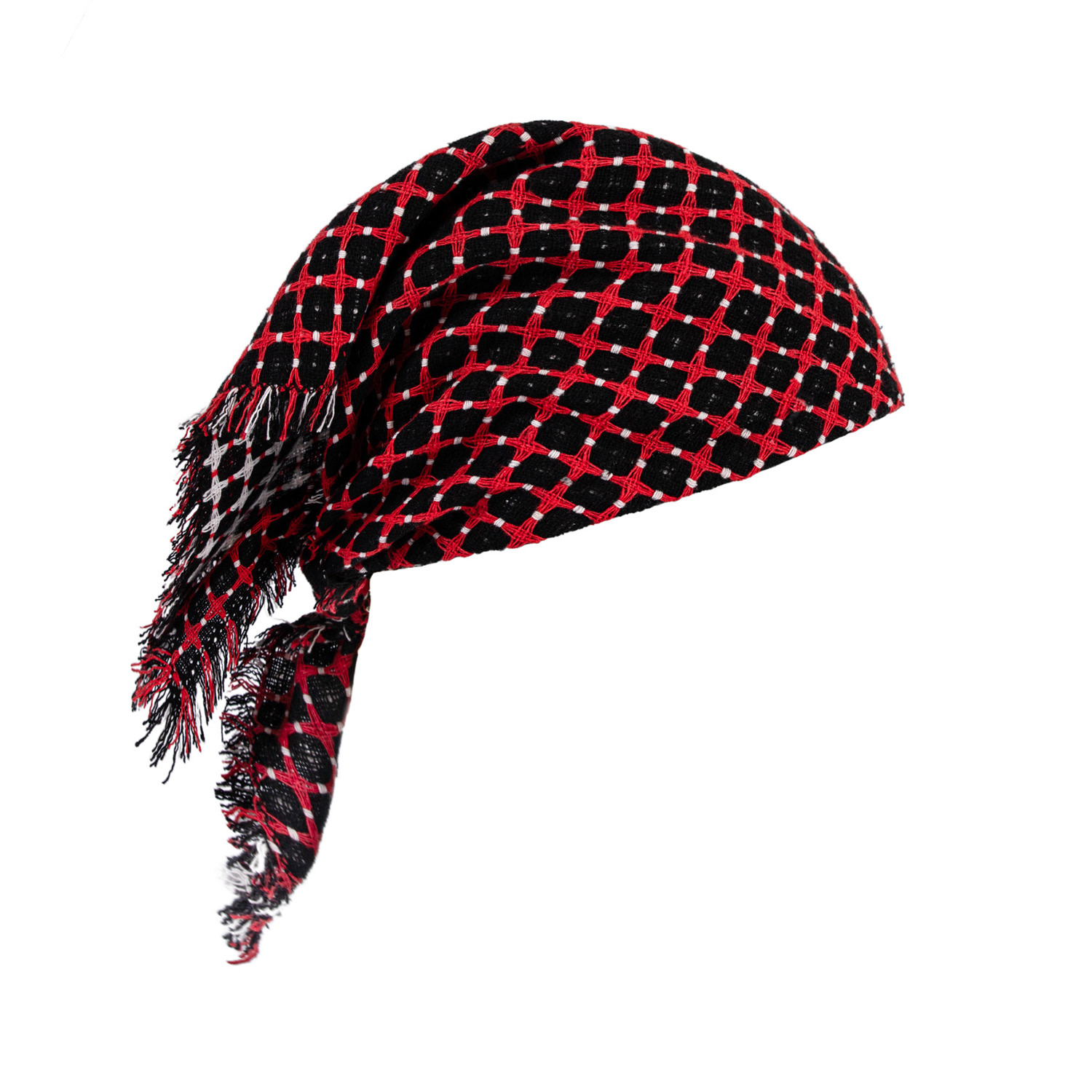 Women's Black / Red Masha - Checkered Tweed Winter Bandana | Sibi Hats