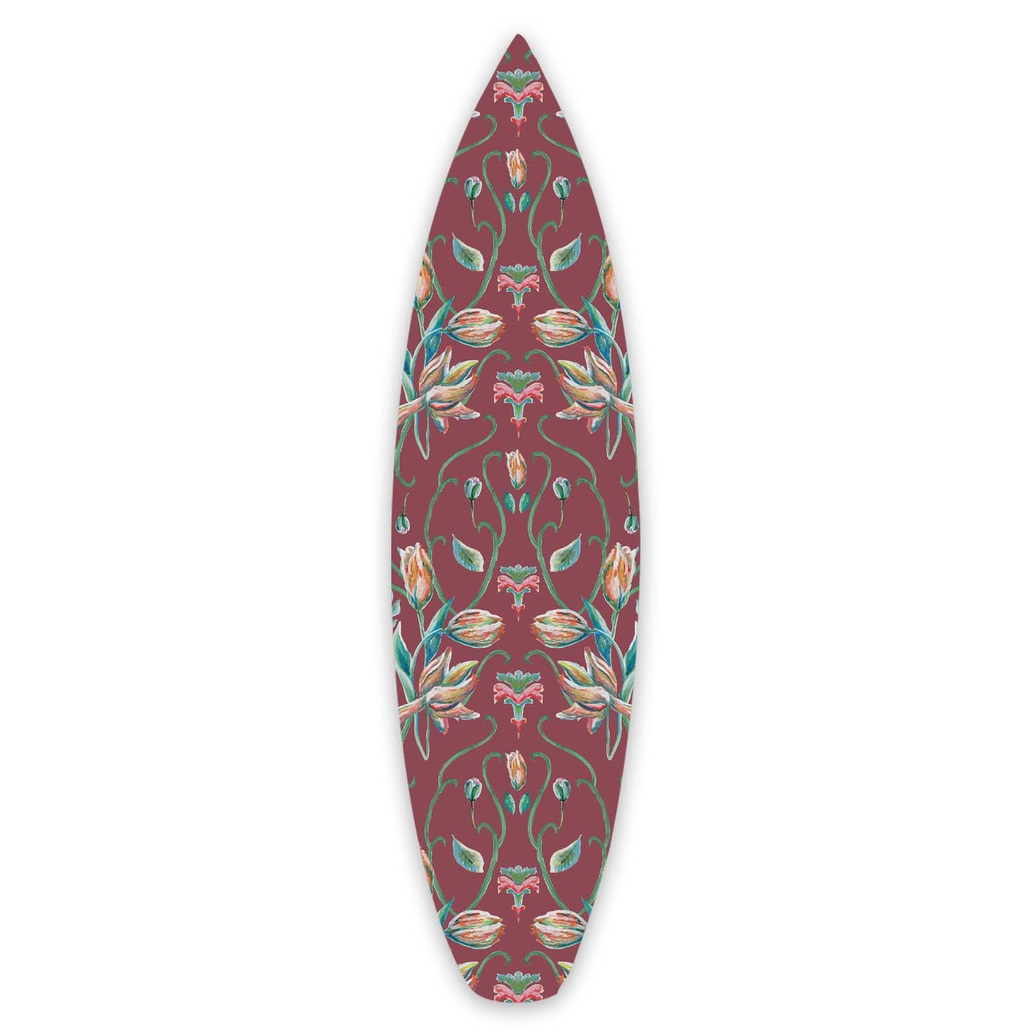 Red Surfboard Wall Decoration Art Deco French Tulips Catchii