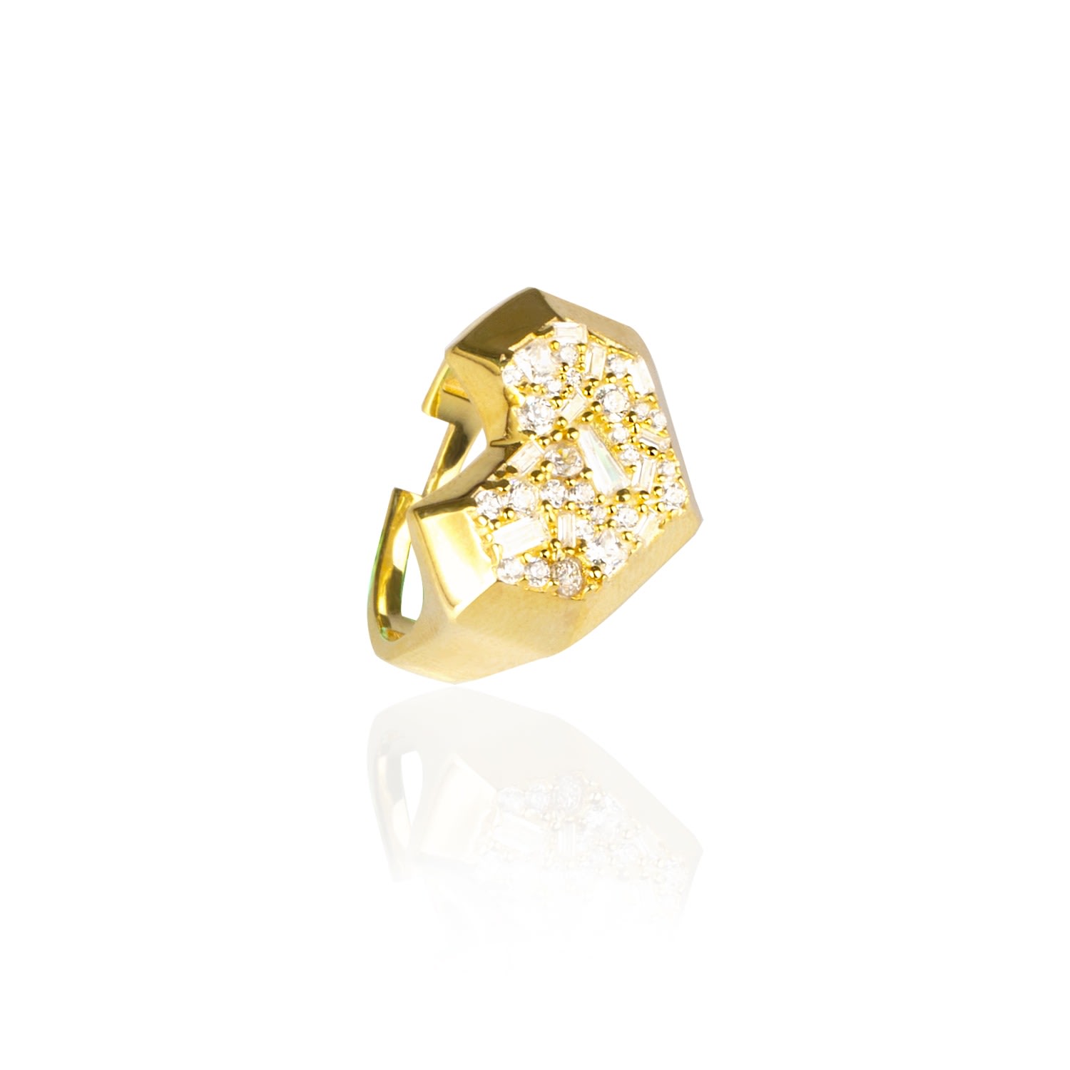 Women’s Lina Heart Adjustable Ring -Gold Ep Designs