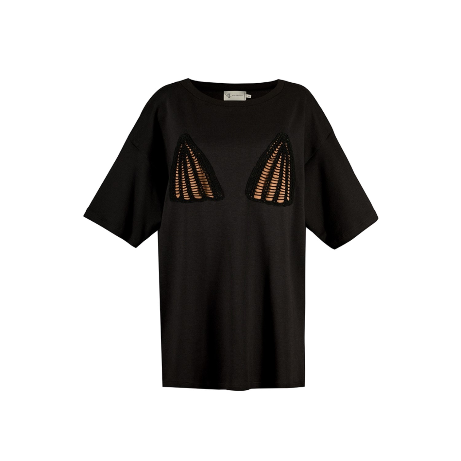 Alina Cernatescu Women's Imani  Black Cotton Premium Daywear T-shirt
