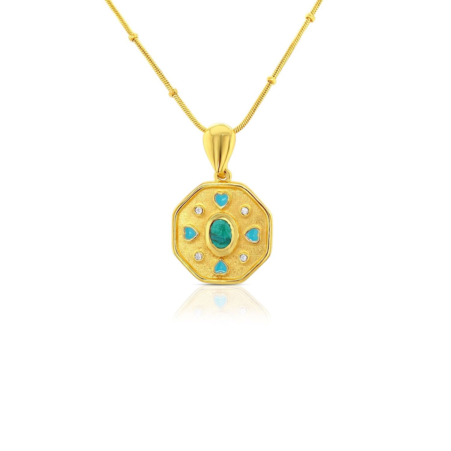 Gem Bazaar Jewellery Women's Green Turquoise Birthstone Mythology Pendant In Green