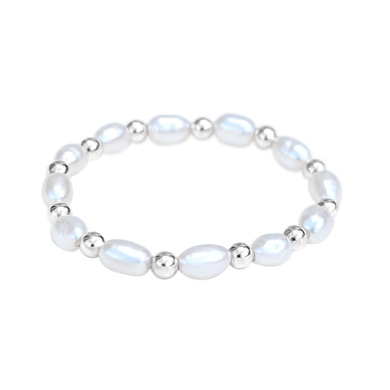 Kiri & Belle Women's Pearl And Silver Bead Ring In Silver