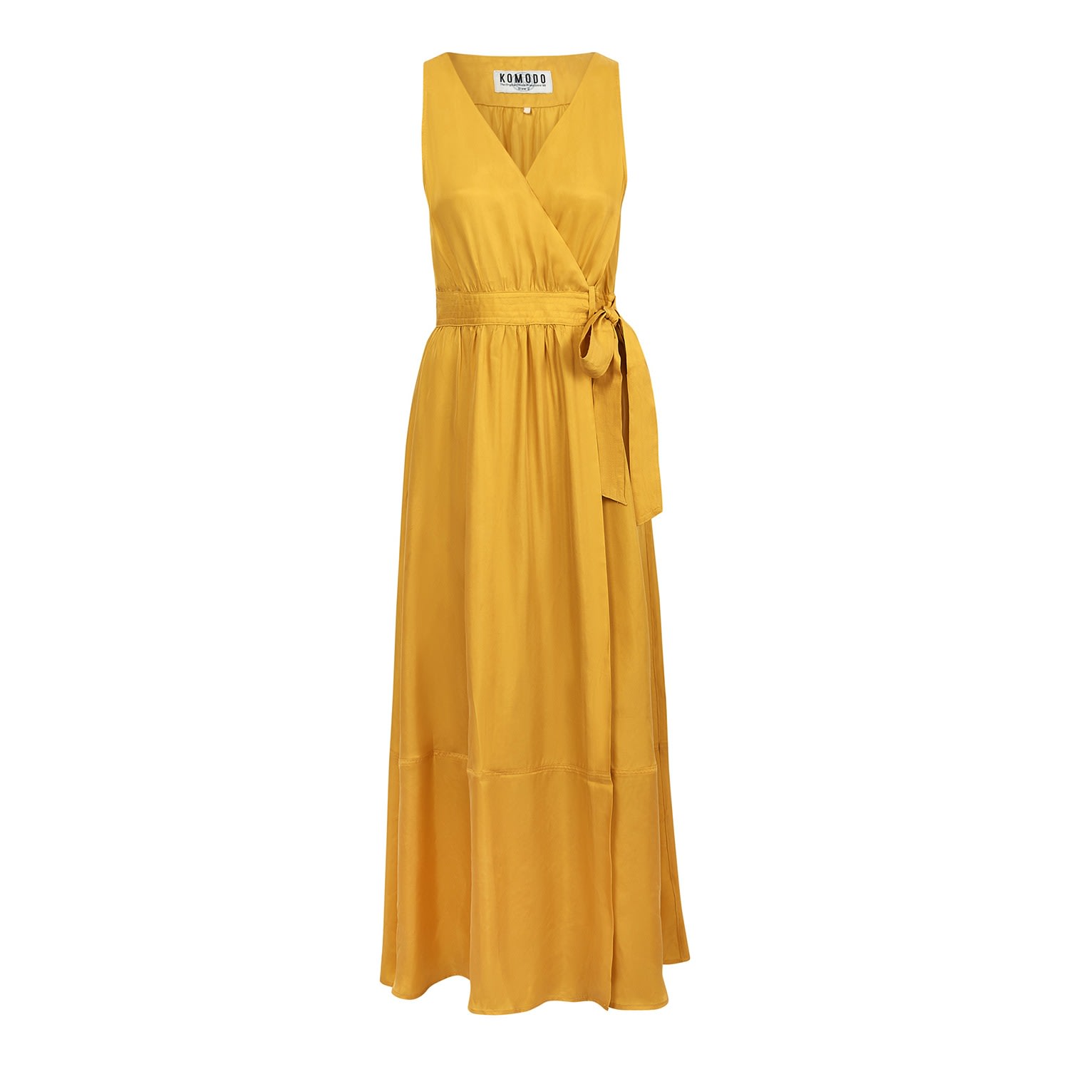 Komodo Women's Gold Mika Dress - Cupro Lenzing Viscose Amber In Yellow