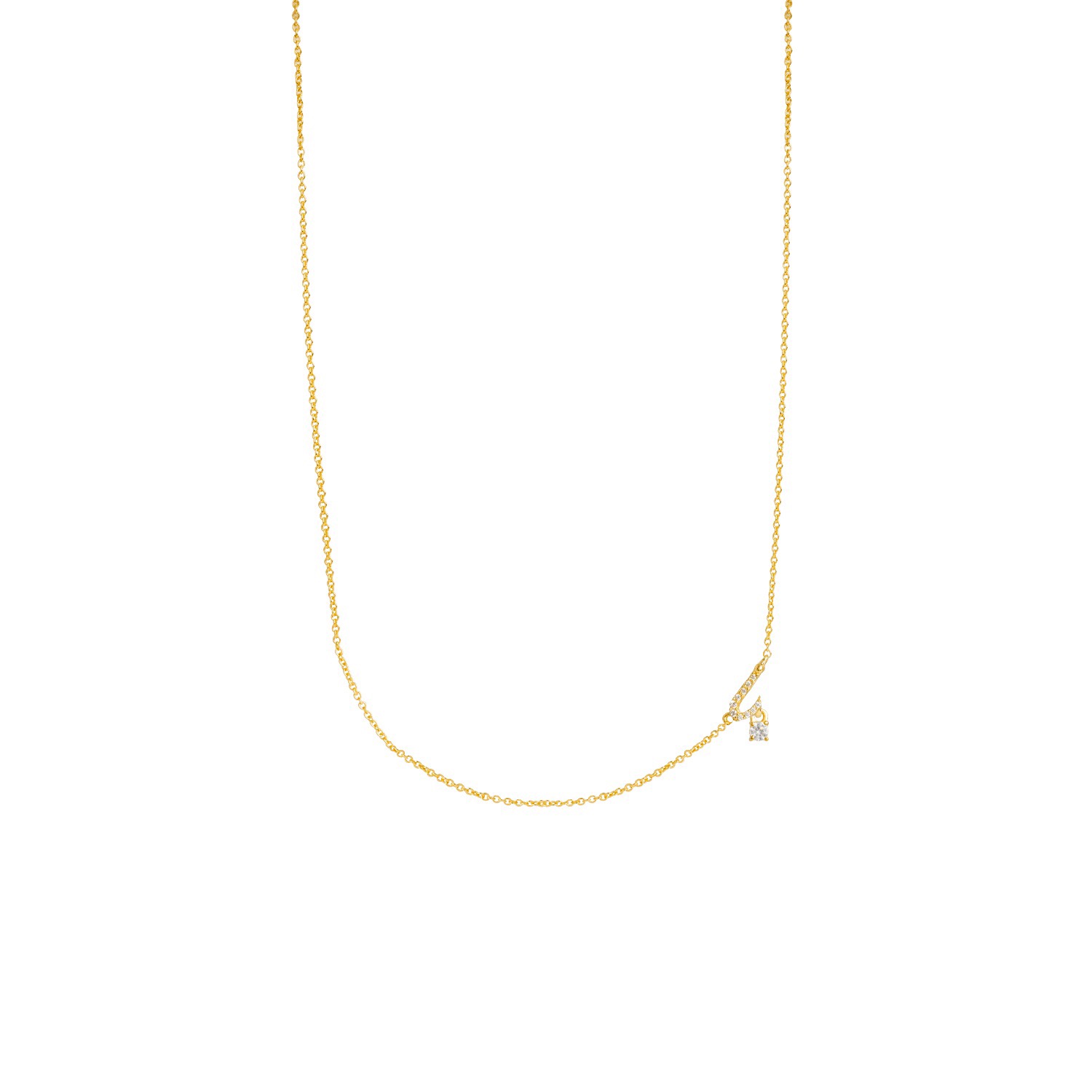 Lavani Jewels Women's Gold / White Zircon "i" Initial Necklace In Gold