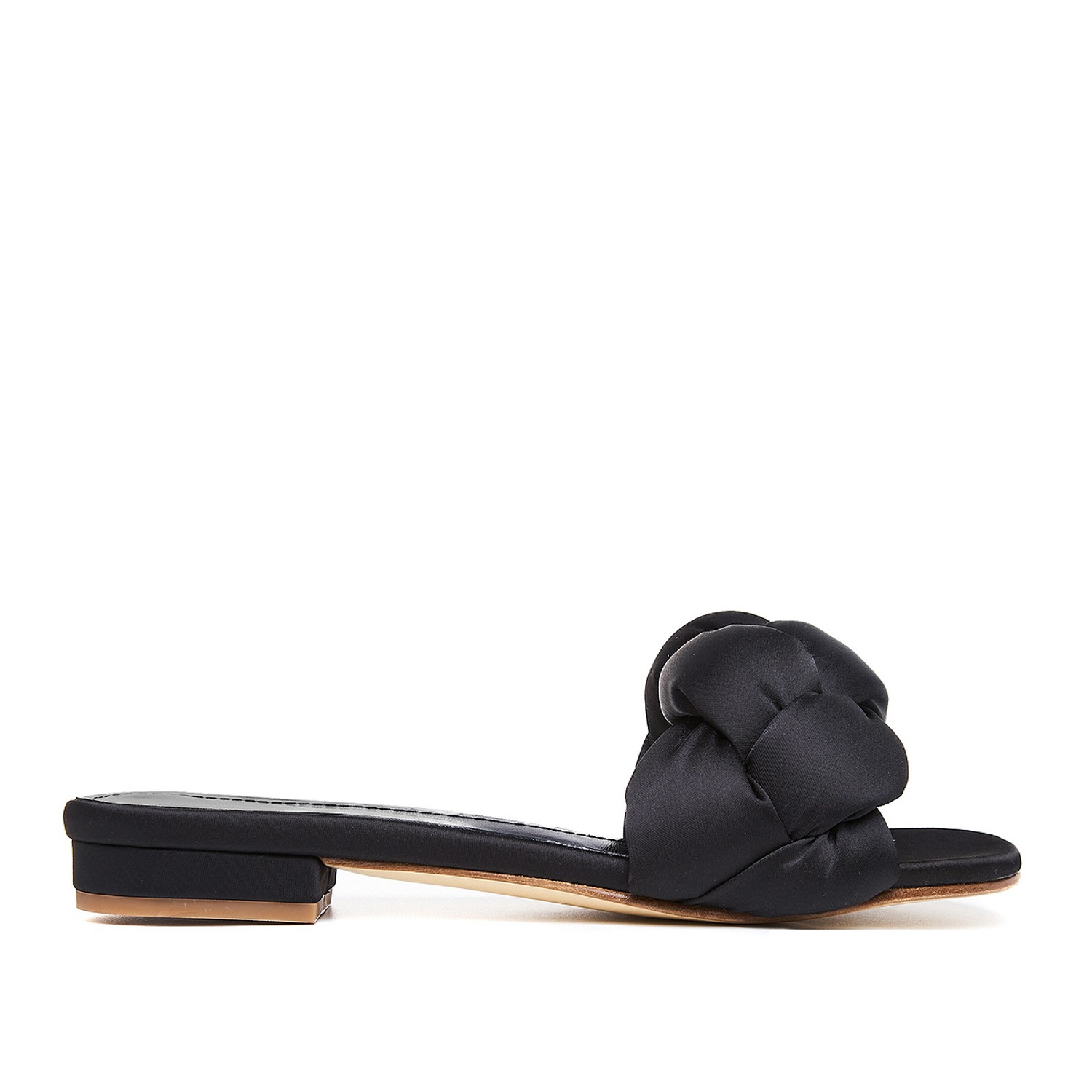 Ginissima Women's Black Adele Satin Slippers In Black