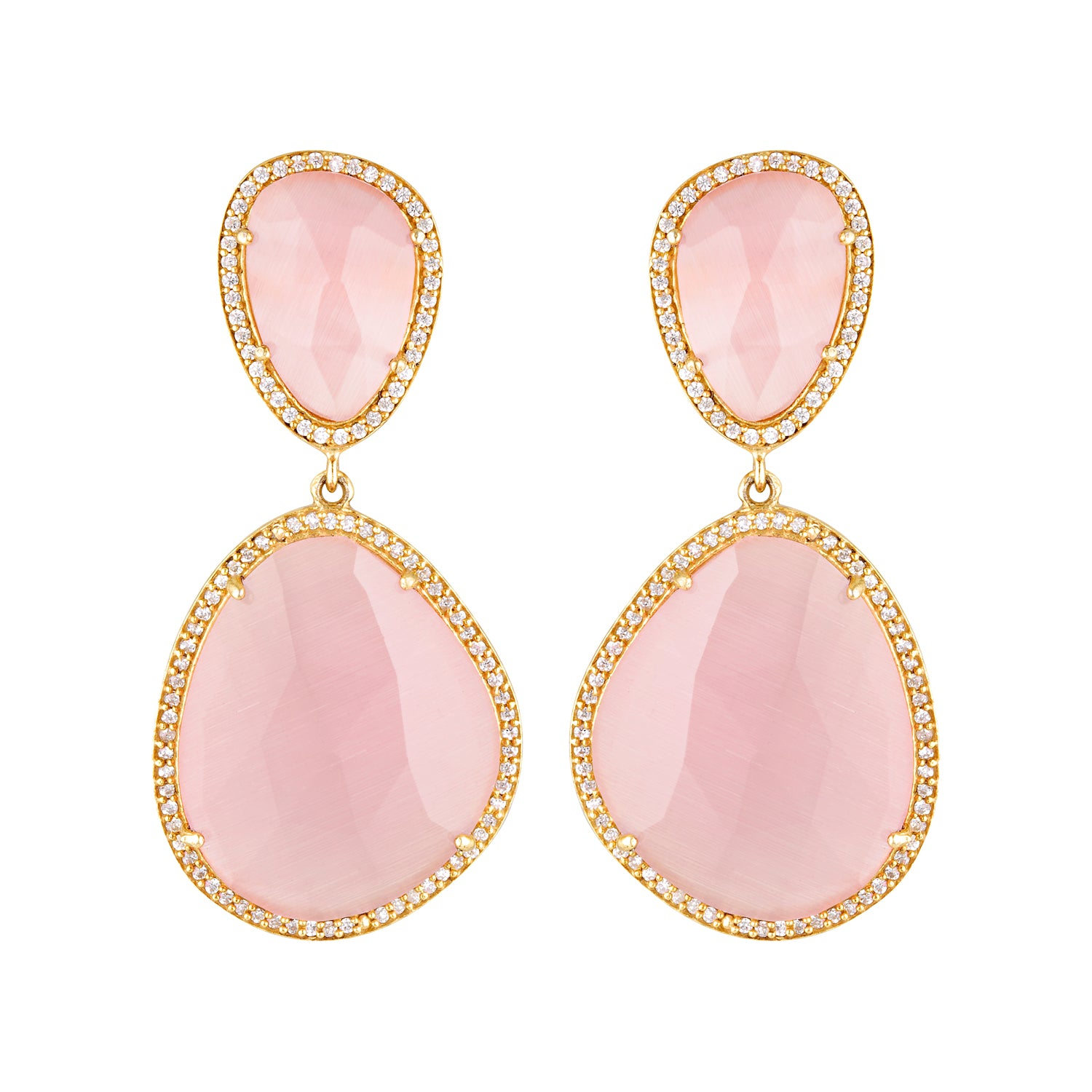 Stephanie Browne Australia Women's Gold / Pink Bijou Rose Earrings In Multi