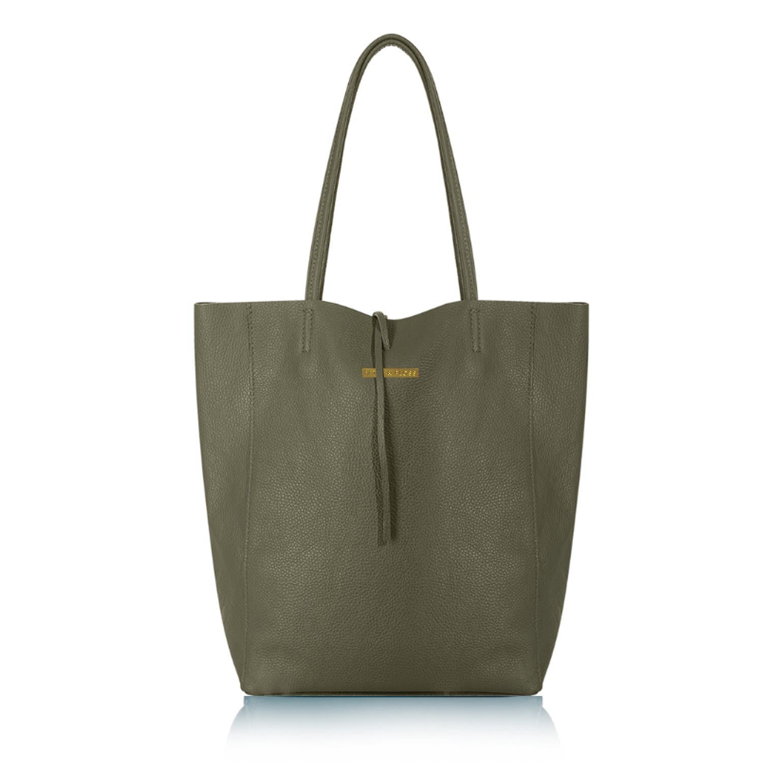 Betsy & Floss Women's Milan - Soft Leather Tote Bag In Olive Green Gold Hardware In Green