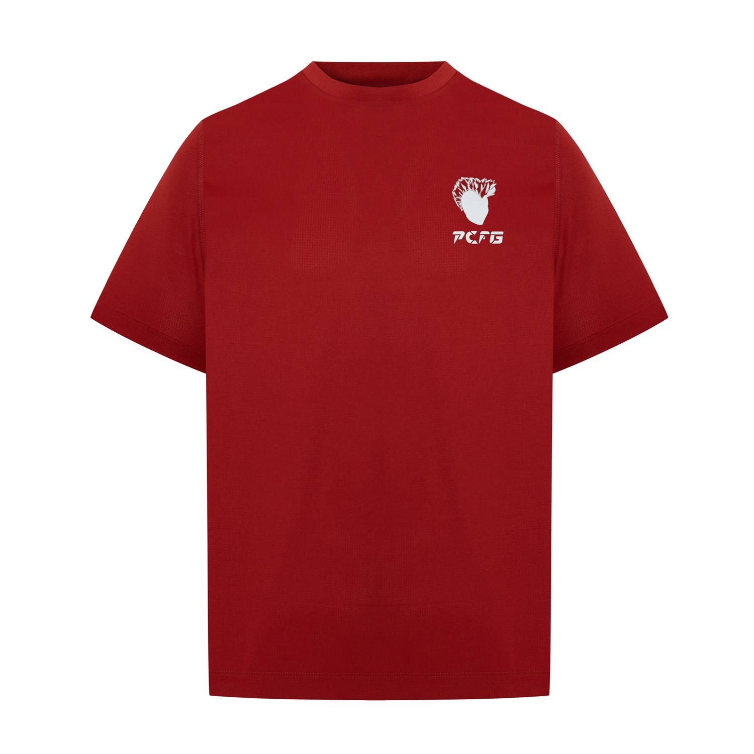 Pcfg Red Running Tee With Mesh - Men In Red