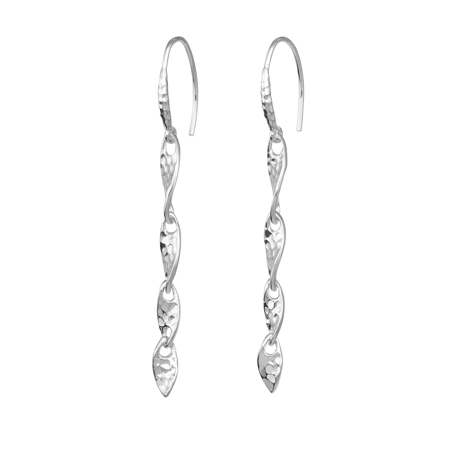 Women’s Silver Entwined Twist Link Earrings Dower & Hall