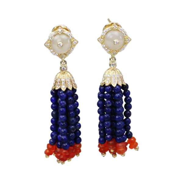 Bellus Domina Lapis Lazuli Tassel Earrings
