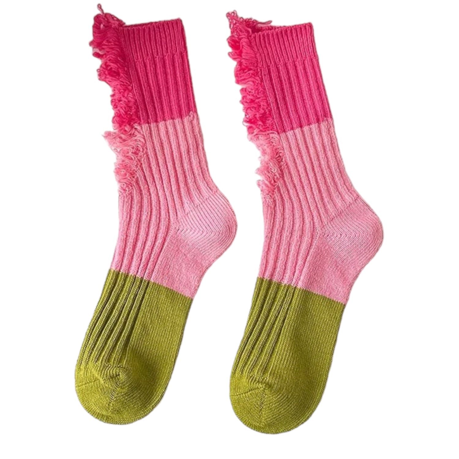 Women’s Neopolitan Socks - Pink Lime High Heel Jungle by Kathryn Eisman